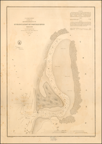 42-Oregon Map By United States Coast Survey - George Davidson