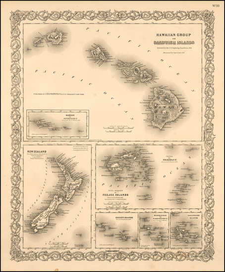 63-Hawaii and Hawaii Map By Joseph Hutchins Colton