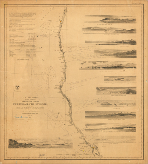 19-Oregon and California Map By United States Coast Survey / George Davidson