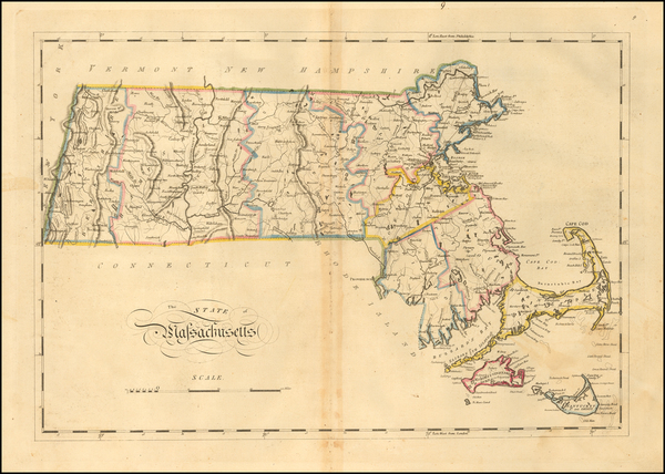 63-Massachusetts Map By Mathew Carey