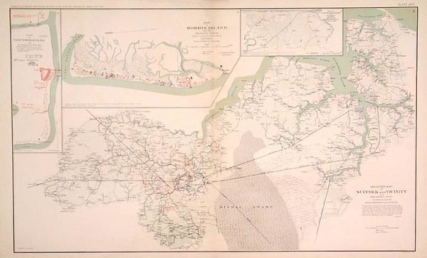 33-Mid-Atlantic, South, Southeast and Texas Map By Julius Bien & Co.