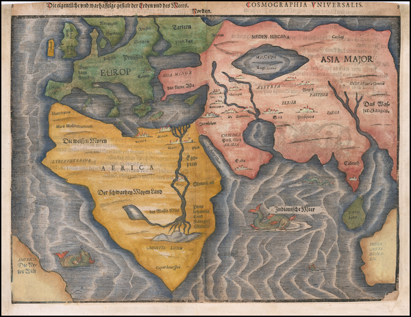 88-Eastern Hemisphere, Europe, Asia, Africa and Australia Map By Heinrich Bunting