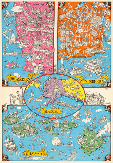 41-United States, New York City, Alaska, Hawaii, Hawaii, Pictorial Maps and Los Angeles Map By Ser