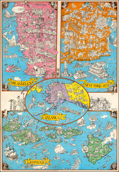 5-United States, New York City, Alaska, Hawaii, Hawaii, Pictorial Maps and Los Angeles Map By Ser