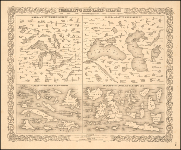 53-Midwest and Curiosities Map By Joseph Hutchins Colton