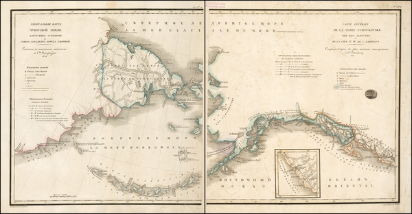 28-Alaska, Russia in Asia and Canada Map By Vasilii Petrovich Piadyshev