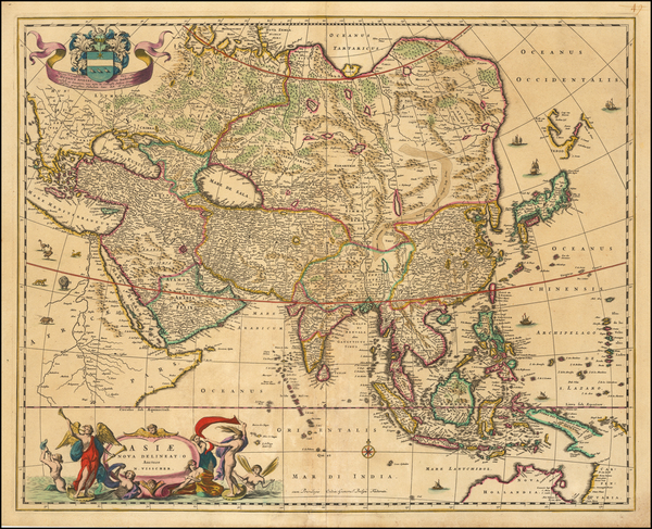 44-Asia Map By Nicolaes Visscher I