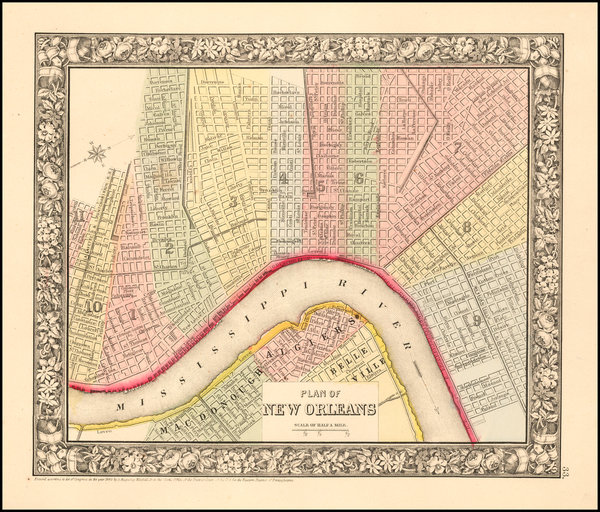 32-South Map By Samuel Augustus Mitchell Jr.