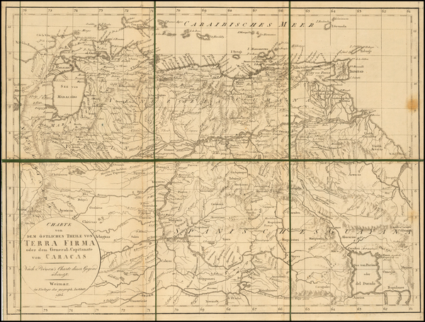 55-Colombia, Guianas & Suriname and Venezuela Map By Weimar Geographische Institut