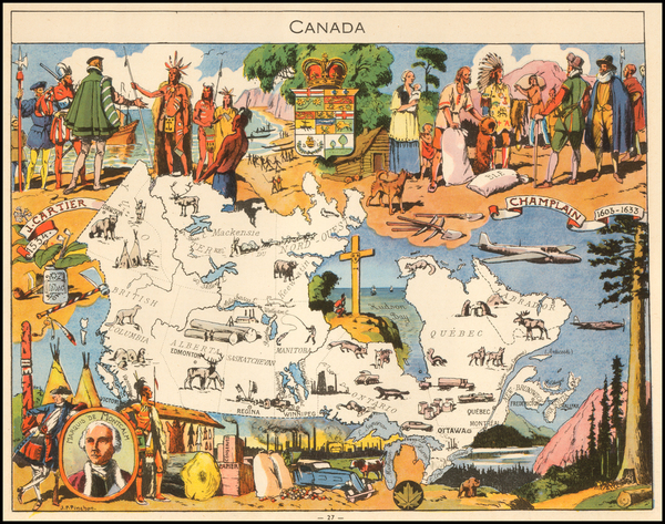 27-Canada Map By Joseph Porphyre Pinchon