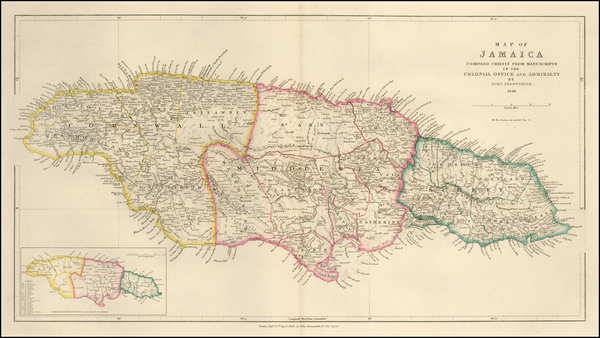 80-Jamaica Map By John Arrowsmith