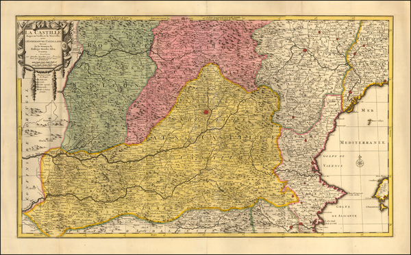 90-Spain Map By Nicolaes Visscher I