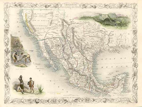 45-Texas, Southwest, Rocky Mountains and California Map By John Tallis