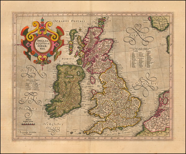 11-British Isles Map By  Gerard Mercator