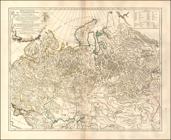 36-Russia Map By Gilles Robert de Vaugondy