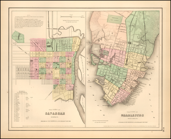 39-Georgia and South Carolina Map By Joseph Hutchins Colton