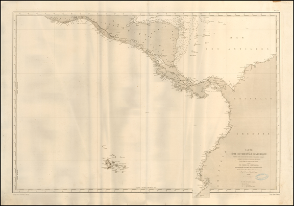 77-Central America, Colombia and Peru & Ecuador Map By Depot de la Marine