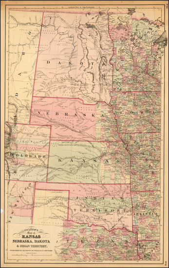 18-Midwest, Plains, Southwest and Rocky Mountains Map By Joseph Hutchins Colton