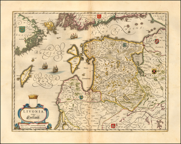 75-Baltic Countries Map By Willem Janszoon Blaeu