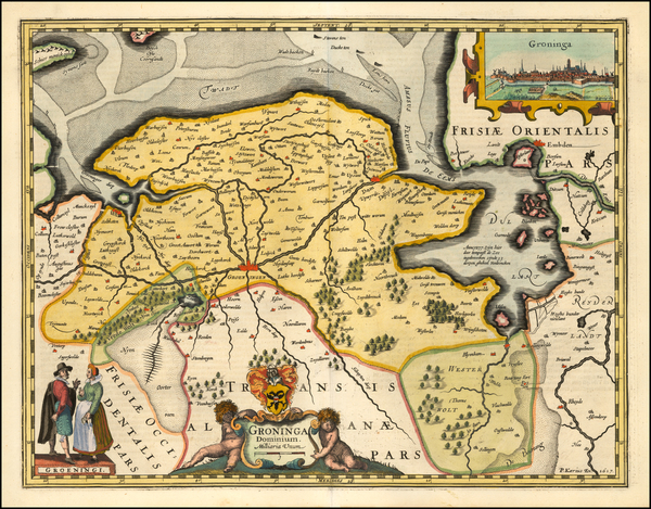 35-Netherlands Map By Petrus Kaerius
