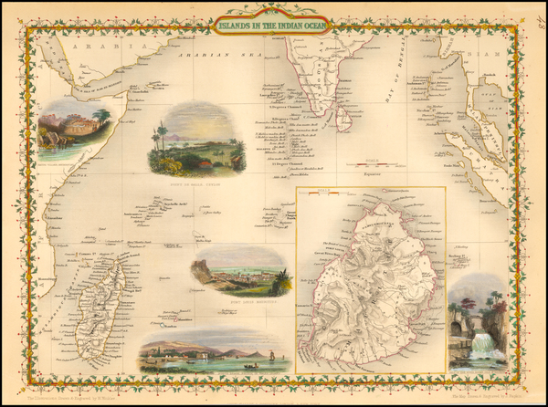 41-Indian Ocean, India and African Islands, including Madagascar Map By John Tallis