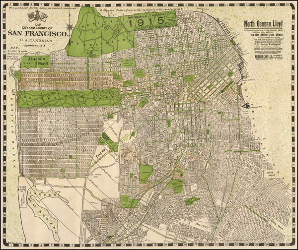 39-San Francisco & Bay Area Map By H.A. Candrian