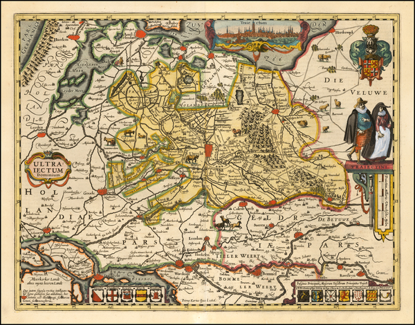 68-Netherlands Map By Petrus Kaerius