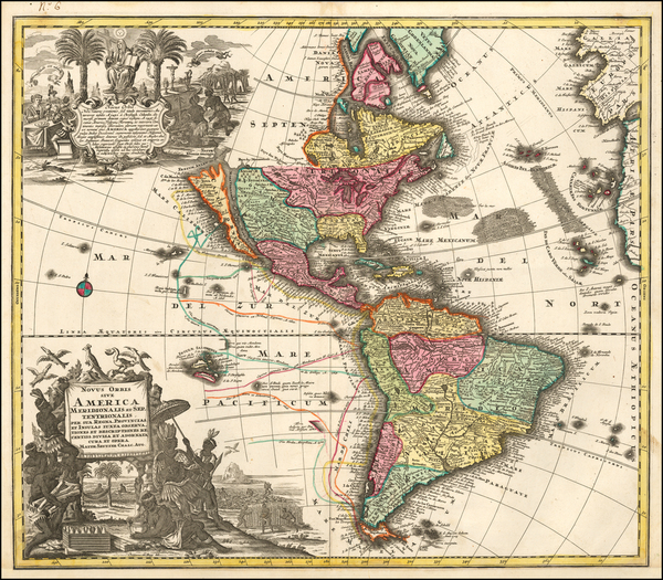 51-California as an Island and America Map By Matthaus Seutter