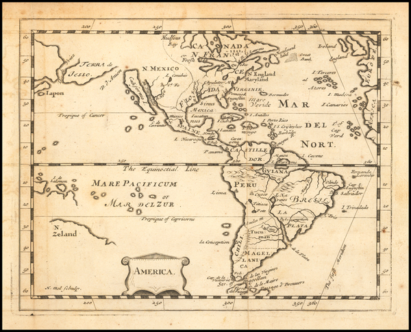 22-California as an Island and America Map By Sir Jonas Moore