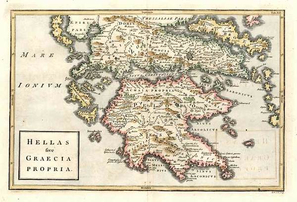 14-Europe, Mediterranean, Balearic Islands and Greece Map By Christoph Cellarius