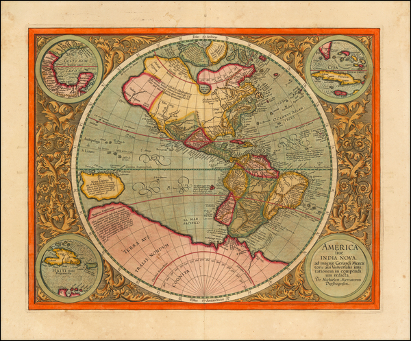 40-Western Hemisphere and America Map By Michael Mercator