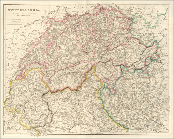 97-Switzerland Map By Aaron Arrowsmith