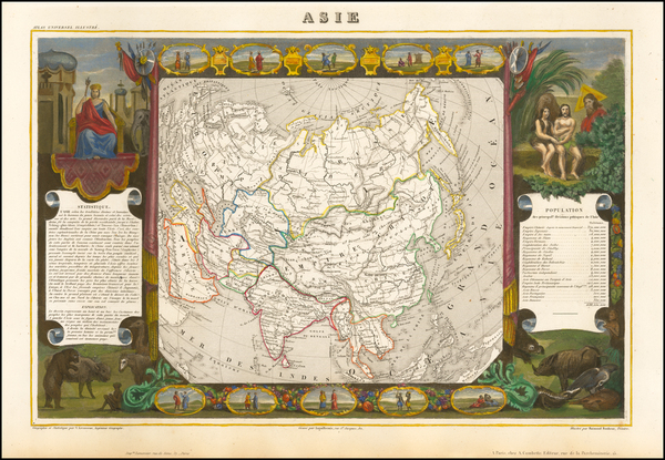 71-Asia and Asia Map By Victor Levasseur