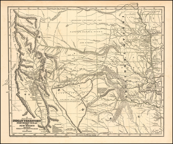 46-Texas, Plains, Southwest and Rocky Mountains Map By Josiah Gregg