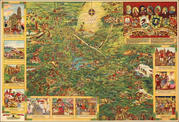 89-Mexico and Pictorial Maps Map By Miguel Gómez Medina