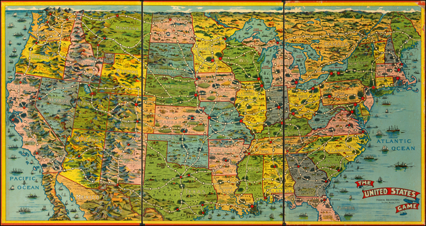 44-United States Map By Parker Brothers