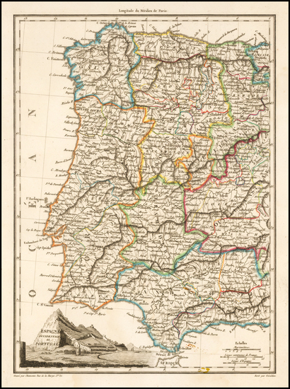 41-Spain and Portugal Map By Conrad Malte-Brun