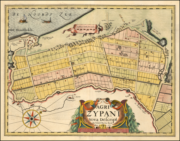 87-Netherlands Map By Petrus Kaerius