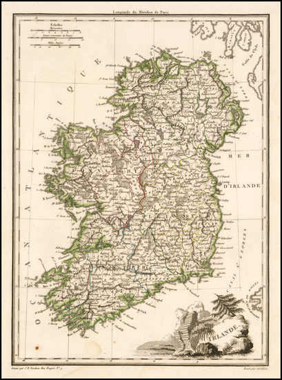 26-Ireland Map By Conrad Malte-Brun