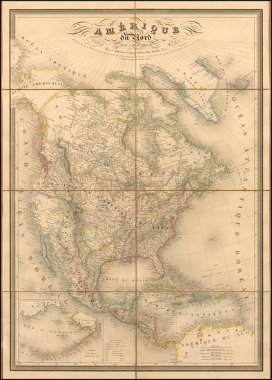 58-Texas, Southwest, Rocky Mountains and North America Map By Adolphe Hippolyte Dufour