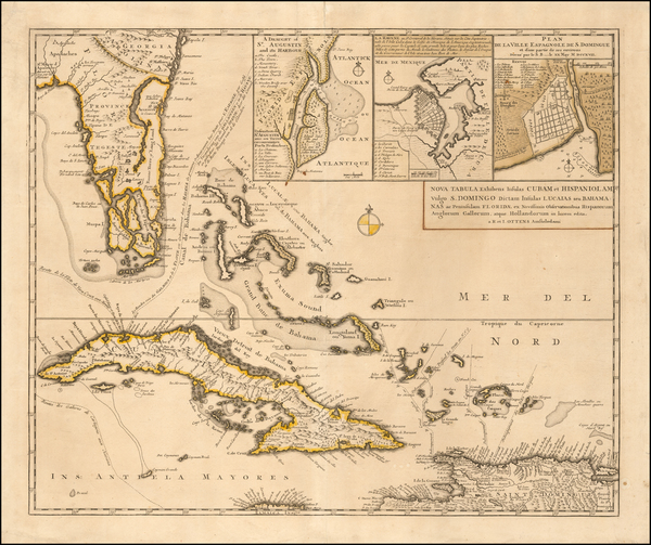 25-Florida, Cuba and Bahamas Map By Reiner & Joshua Ottens