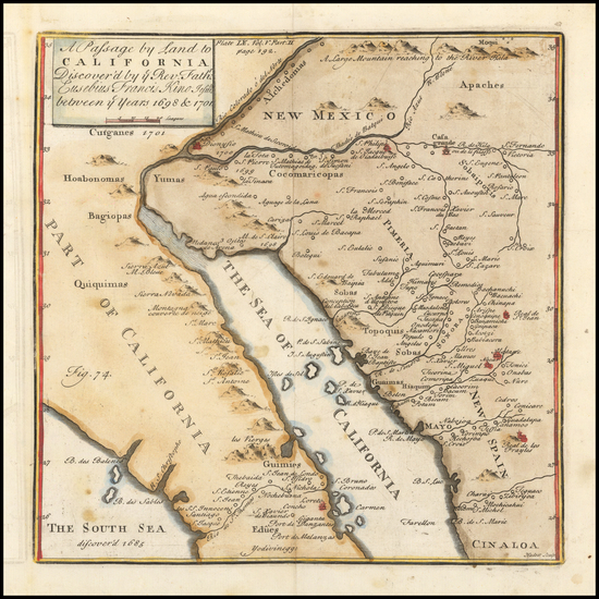 98-Mexico, Baja California, California and California as an Island Map By Fr. Eusebio Kino