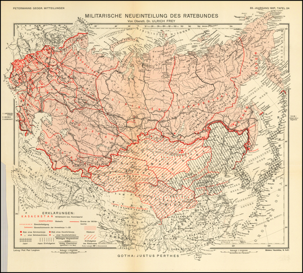 61-Russia and Russia in Asia Map By Augustus Herman Petermann