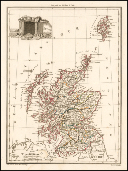 17-Scotland Map By Conrad Malte-Brun