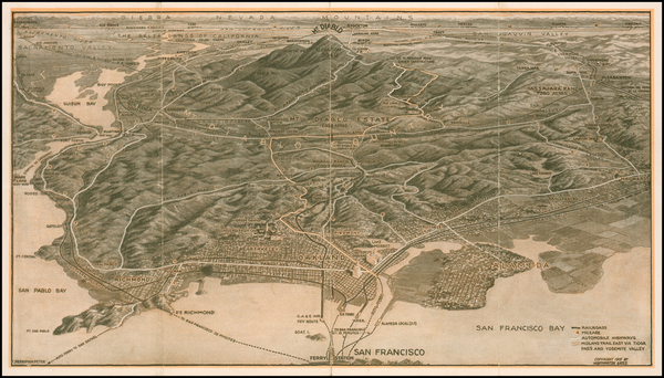 68-California, San Francisco & Bay Area and Other California Cities Map By Worthington Gates