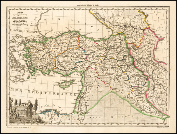 37-Middle East and Turkey & Asia Minor Map By Conrad Malte-Brun