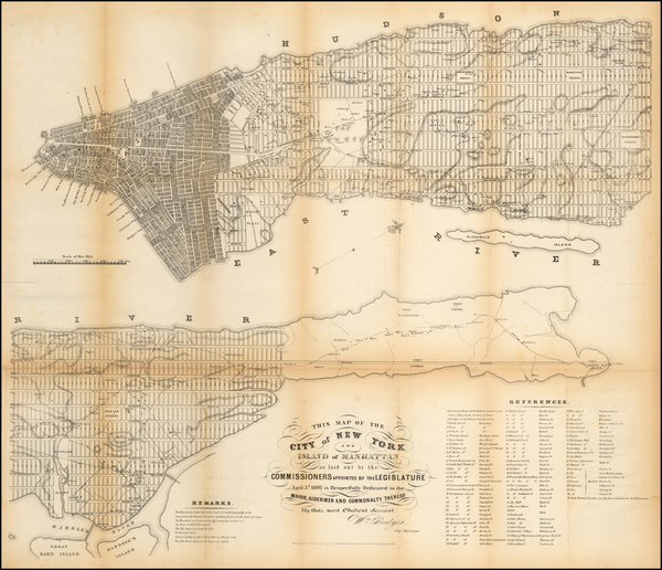 81-New York City Map By Valentine's Manual