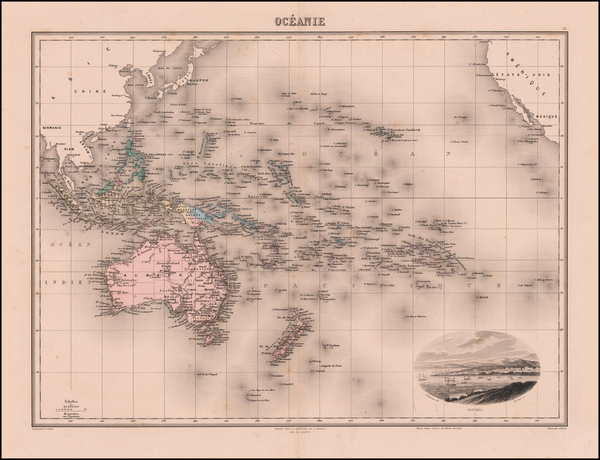 55-Pacific and Oceania Map By J. Migeon