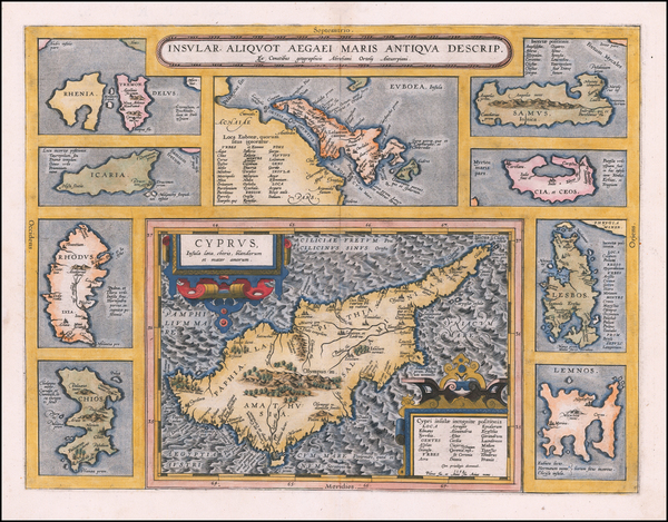 100-Cyprus and Greece Map By Abraham Ortelius