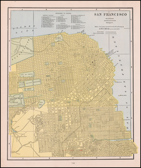 68-San Francisco & Bay Area Map By George F. Cram